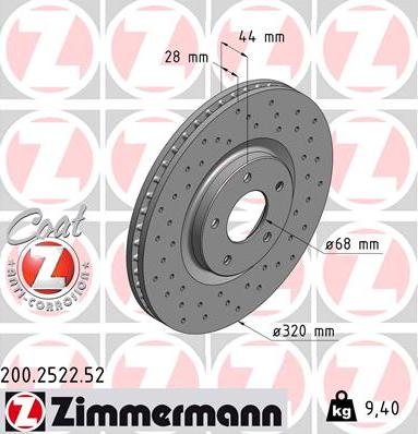 Zimmermann 200.2522.52 - Bremžu diski adetalas.lv