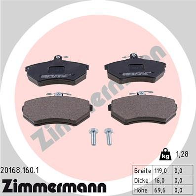 Zimmermann 20168.160.1 - Bremžu uzliku kompl., Disku bremzes adetalas.lv