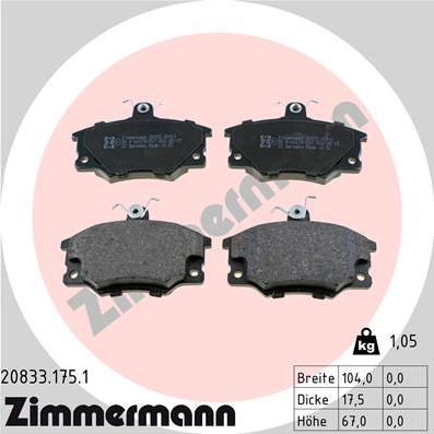 Zimmermann 20833.175.1 - Bremžu uzliku kompl., Disku bremzes adetalas.lv