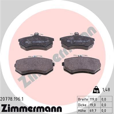 Zimmermann 20778.196.1 - Bremžu uzliku kompl., Disku bremzes adetalas.lv