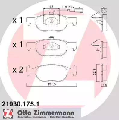 Zimmermann 21930.175.1 - Bremžu uzliku kompl., Disku bremzes adetalas.lv