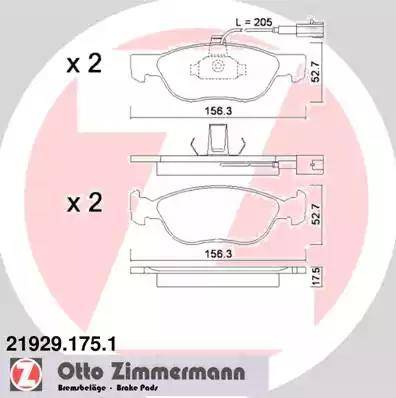 Zimmermann 21929.175.1 - Bremžu uzliku kompl., Disku bremzes adetalas.lv