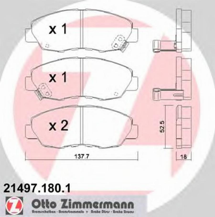 Zimmermann 21497.180.1 - Bremžu uzliku kompl., Disku bremzes adetalas.lv