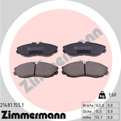 Zimmermann 21481.155.1 - Bremžu uzliku kompl., Disku bremzes adetalas.lv