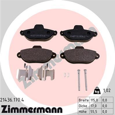 Zimmermann 21436.170.4 - Bremžu uzliku kompl., Disku bremzes adetalas.lv