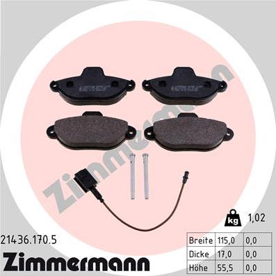 Zimmermann 21436.170.5 - Bremžu uzliku kompl., Disku bremzes adetalas.lv