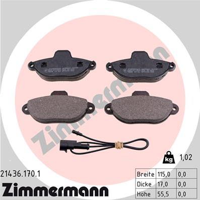 Zimmermann 21436.170.1 - Bremžu uzliku kompl., Disku bremzes adetalas.lv