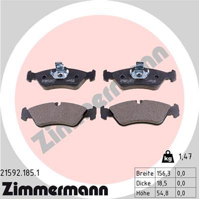 Zimmermann 21592.185.1 - Bremžu uzliku kompl., Disku bremzes adetalas.lv