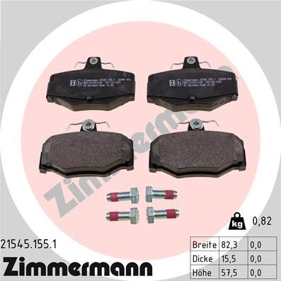 Zimmermann 21545.155.1 - Bremžu uzliku kompl., Disku bremzes adetalas.lv