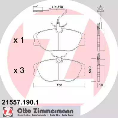 Zimmermann 21557.190.1 - Bremžu uzliku kompl., Disku bremzes adetalas.lv