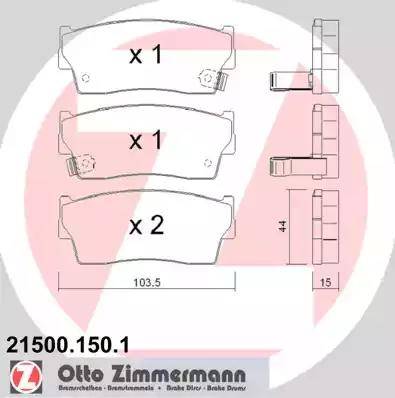 Zimmermann 21500.150.1 - Bremžu uzliku kompl., Disku bremzes adetalas.lv