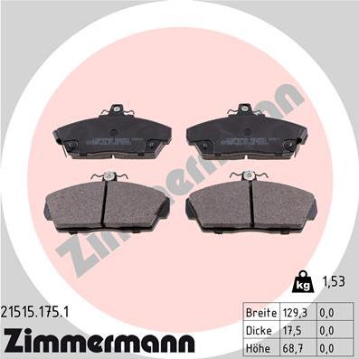 Zimmermann 21515.175.1 - Bremžu uzliku kompl., Disku bremzes adetalas.lv