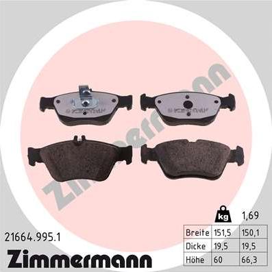 Zimmermann 21664.995.1 - Bremžu uzliku kompl., Disku bremzes adetalas.lv