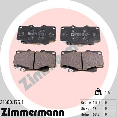 Zimmermann 21680.175.1 - Bremžu uzliku kompl., Disku bremzes adetalas.lv