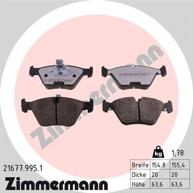 Zimmermann 21677.995.1 - Bremžu uzliku kompl., Disku bremzes adetalas.lv