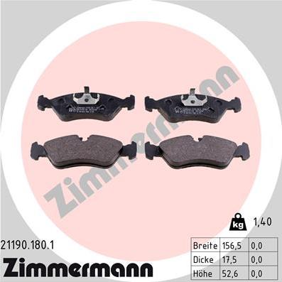 Zimmermann 21190.180.1 - Bremžu uzliku kompl., Disku bremzes adetalas.lv