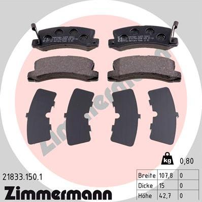 Zimmermann 21833.150.1 - Bremžu uzliku kompl., Disku bremzes adetalas.lv