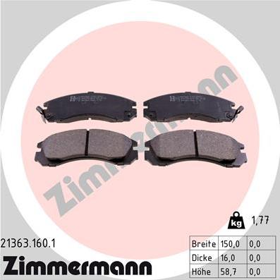 Zimmermann 21363.160.1 - Bremžu uzliku kompl., Disku bremzes adetalas.lv