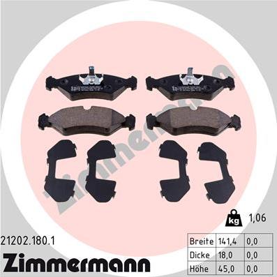 Zimmermann 21202.180.1 - Bremžu uzliku kompl., Disku bremzes adetalas.lv