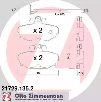 Zimmermann 21729.135.2 - Bremžu uzliku kompl., Disku bremzes adetalas.lv