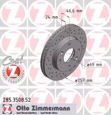 Zimmermann 285.3508.52 - Bremžu diski adetalas.lv