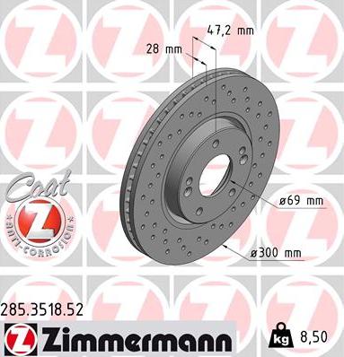 Zimmermann 285.3518.52 - Bremžu diski adetalas.lv