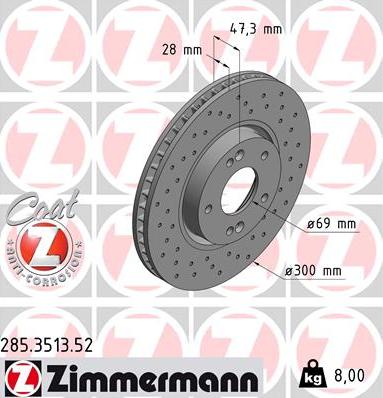 Zimmermann 285.3513.52 - Bremžu diski adetalas.lv