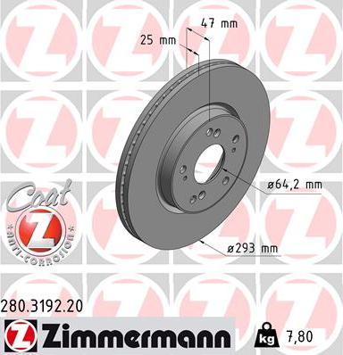 Zimmermann 280.3192.20 - Bremžu diski adetalas.lv