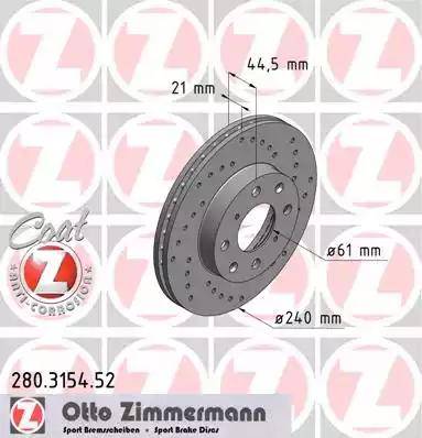 Zimmermann 280.3154.52 - Bremžu diski adetalas.lv