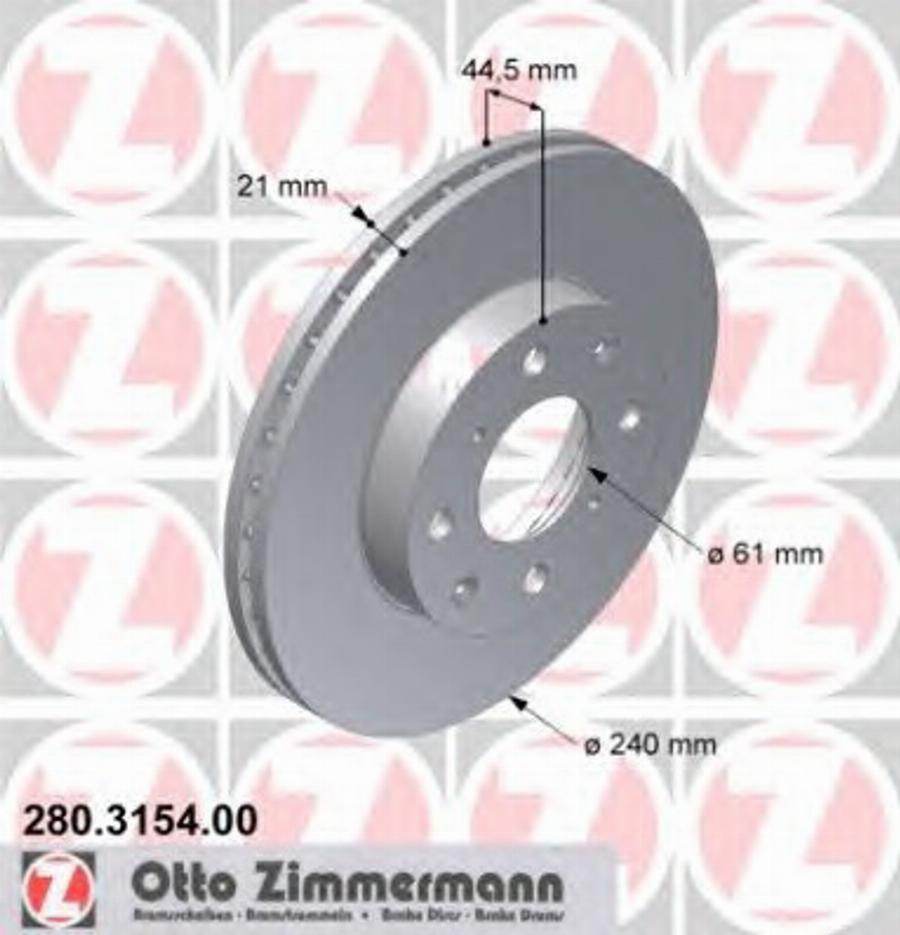 Zimmermann 280 3154 00 - Bremžu diski adetalas.lv