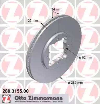 Zimmermann 280.3155.00 - Bremžu diski adetalas.lv