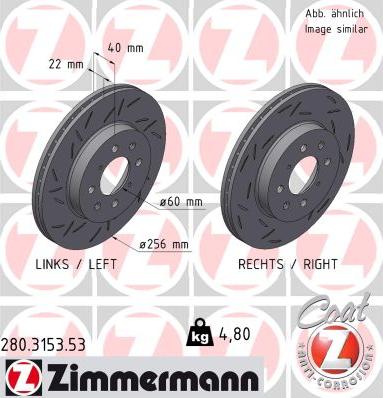 Zimmermann 280.3153.53 - Bremžu diski adetalas.lv