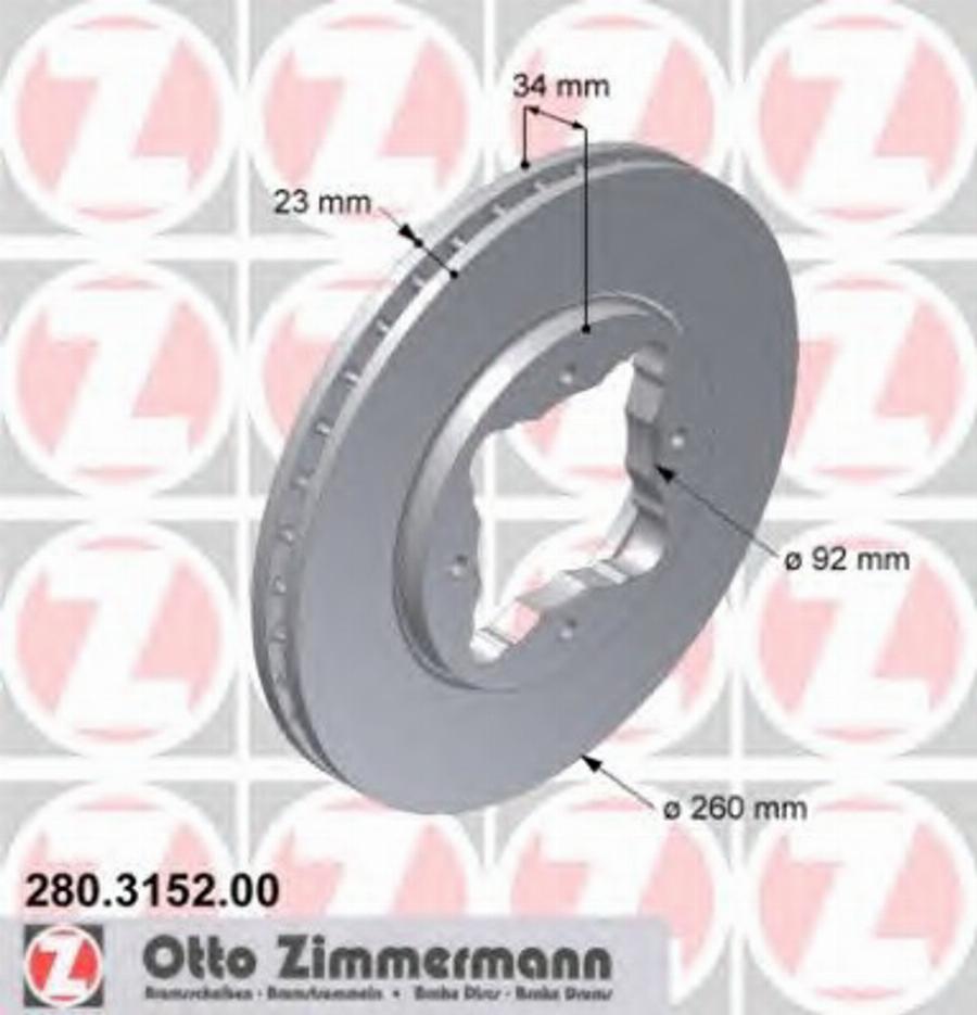 Zimmermann 280 3152 00 - Bremžu diski adetalas.lv