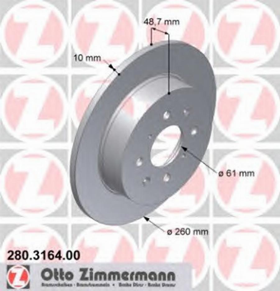 Zimmermann 280 3164 00 - Bremžu diski adetalas.lv