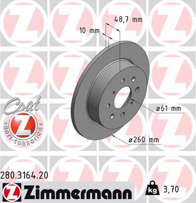 Zimmermann 280.3164.20 - Bremžu diski adetalas.lv