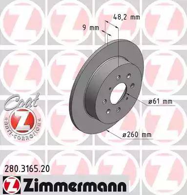 Zimmermann 280.3165.20 - Bremžu diski adetalas.lv