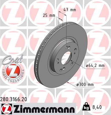 Zimmermann 280.3166.20 - Bremžu diski adetalas.lv