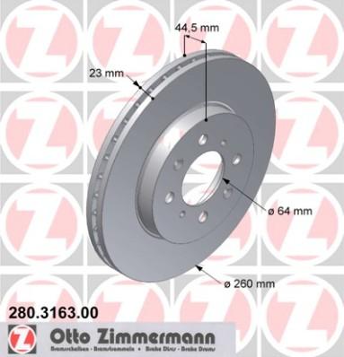 Zimmermann 280.3163.00 - Bremžu diski adetalas.lv