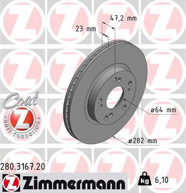 Zimmermann 280.3167.20 - Bremžu diski adetalas.lv