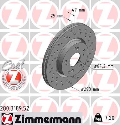 Zimmermann 280.3189.52 - Bremžu diski adetalas.lv