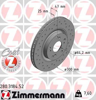 Zimmermann 280.3184.52 - Bremžu diski adetalas.lv