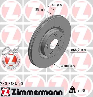 Zimmermann 280.3184.20 - Bremžu diski adetalas.lv