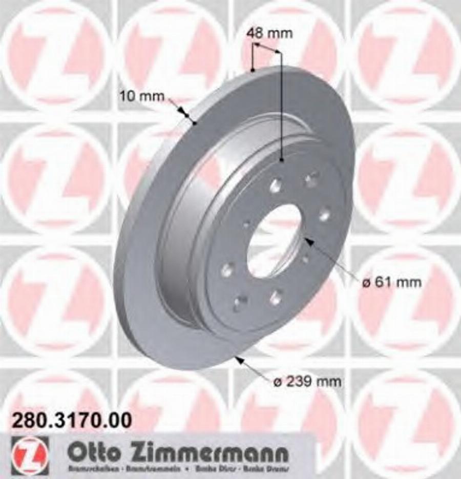 Zimmermann 280.3170.00 - Bremžu diski adetalas.lv