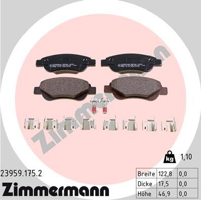 Zimmermann 23959.175.2 - Bremžu uzliku kompl., Disku bremzes adetalas.lv