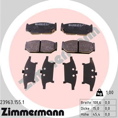 Zimmermann 23963.155.1 - Bremžu uzliku kompl., Disku bremzes adetalas.lv