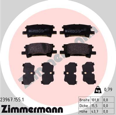 Zimmermann 23967.155.1 - Bremžu uzliku kompl., Disku bremzes adetalas.lv