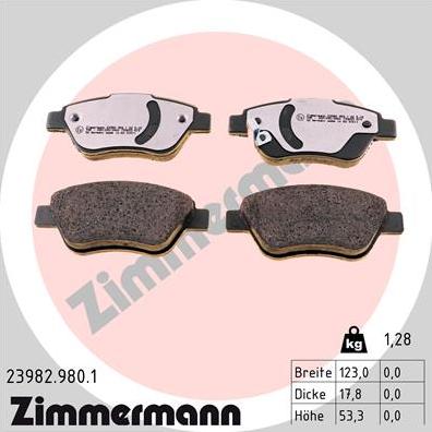 Zimmermann 23982.980.1 - Bremžu uzliku kompl., Disku bremzes adetalas.lv