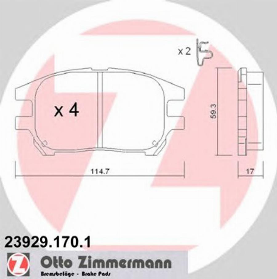 Zimmermann 239291701 - Bremžu uzliku kompl., Disku bremzes adetalas.lv