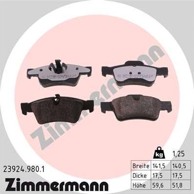 Zimmermann 23924.980.1 - Bremžu uzliku kompl., Disku bremzes adetalas.lv