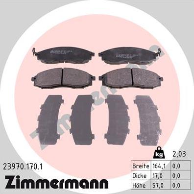 Zimmermann 23970.170.1 - Bremžu uzliku kompl., Disku bremzes adetalas.lv